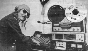 The Birdman recording a Thameside jingle